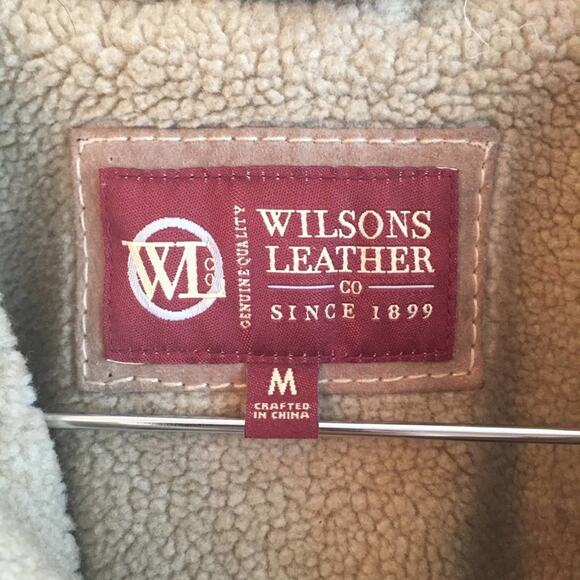 Wilson’s Leather M jacket Men tan button down tan gorpcore campcore cozy - Picture 4 of 8